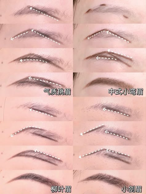 Asian Brows Tutorials, Eyebrow Shaping Korean, Eyebrow Korean Tutorials, Korean Makeup Eyebrow, Korean Eyebags Makeup Tutorial, Eyebrow Concealer, Order To Apply Makeup, Teknik Makeup, Membentuk Alis