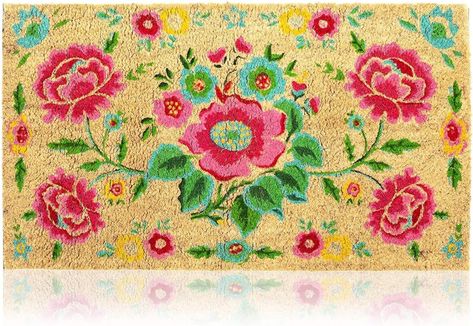 Amazon.com: Juvale Natural Coir Doormat, Flower Welcome Mat (30 x 17 in) : Patio, Lawn & Garden Spring Door Mat, Front Door Patio, Entryway Flooring, Coco Coir, Spring Rugs, Front Door Entrance, Front Door Rug, Dull Colors, Spring Door