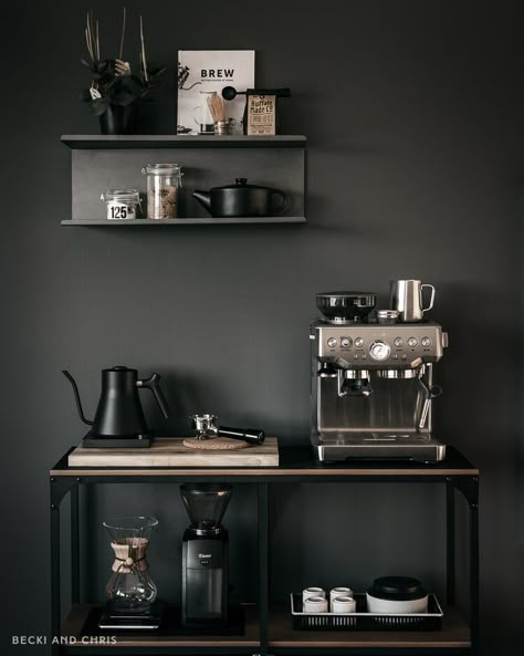 At Home Coffee Station Tour — becki and chris Koffie Stations, Kaffe Station, Coffee Bar In Kitchen, Bar In Kitchen, Coffee Bar Ideas Kitchen, Coffee Bar Ideas Kitchen Counter, Coffee Station Kitchen, Coin Café, Kitchen Coffee Bar