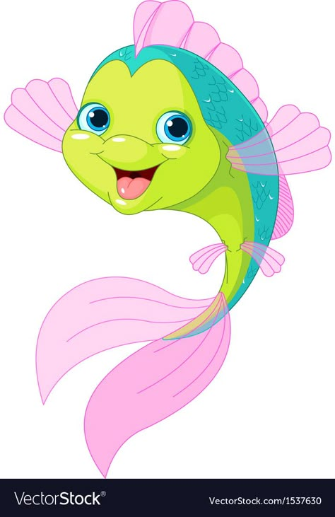 Cute cartoon fish Royalty Free Vector Image - VectorStock Cute Cartoon Fish, Fish Vector, Cartoon Fish, Art Drawings For Kids, Cartoon Images, Cartoon Clip Art, Drawing For Kids, Fabric Painting, 그림 그리기