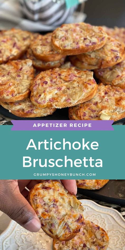 Meals With Bread Slices, Prochutto Appetizer Recipes, Tapenade Recipe Appetizers, Artichoke Bruschetta Recipes, Best Bruschetta Recipe, Bruchetta Appetizers, Artichoke Bruschetta, Best Bruschetta, Bruschetta Bites