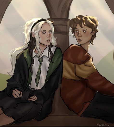 Narcissa X Alice Fanart, Narcissa And Alice Fanart, Alice Fortescue Fanarts, Alice And Narcissa, Nobleflower Fan Art, Marauders Valkyries, Noble Flower, Marauders Ships, Marauders Fanart