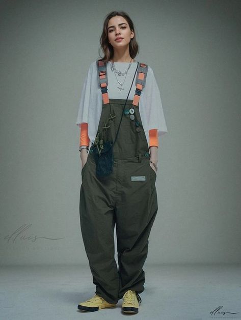 Ordered in XL but too tight take 1 size see 2 plus Stylish Overalls, Style Overalls, Straps Jumpsuit, Loose Jumpsuit, Standing Poses, Casual Wide Leg Pants, Knot Design, Work Wear Women, Character Outfits