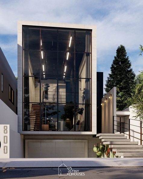 Modern Loft House Exterior, Industrial House Design Exterior, Loft Apartment Exterior, Loft House Exterior, Industrial Loft House, Loft Minimal, Industrial Style Loft, Modern Loft House, Industrial House Exterior