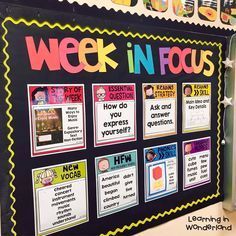 Easy to maintain Focus Wall High School Focus Wall, Focus Wall Middle School, Focus Walls Classroom, Week In Focus Bulletin Board, Wit And Wisdom Focus Wall 2nd Grade, Wit And Wisdom Focus Wall, Reading Focus Wall, Safety Pictures, Student Posters