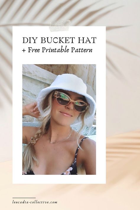 Follow along with this Bucket Hat Sewing Tutorial with this FREE Bucket Hat Pattern that is available for Instant Download. Printable Sewing Pattern. 
Free Bucket Hat Pattern and Easy Sewing Tutorial for Beginners | Make a Terry Cloth Bucket hat with Instant Download Printable Pattern. Lack of Color Dupe. #buckethat #sewing #fashion #freepattern #DIY Bucket Hat Pattern Measurements, Free Bucket Hat Pattern, Hat Pattern Sewing, Bucket Hat Pattern Free, Diy Bucket Hat, Handmade Hanger, Diy Bucket, Cover Design Ideas, Cloth Hanger