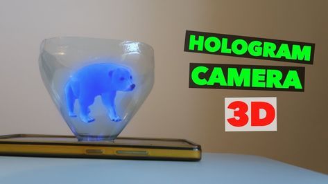 How To Make A Hologram With Your Phone, Diy Hologram Projector, Hologram Tutorial, Diy Hologram, 3d Hologram Projector, Culture Fair, Hologram Projection, Hologram Video, Plastic Bottle Tops