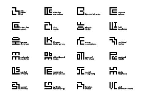 MIT Media Lab Identity | Modern Monochrome Branding Logo and Symbol Design… Michael Bierut, Visuell Identitet, Logo Monogramme, Pentagram Design, Dynamic Logo, Lab Logo, Old Logo, Symbol Design, Design System