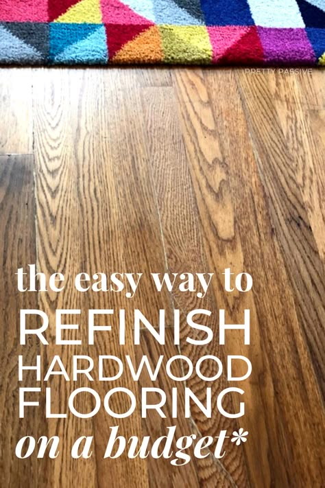 Diy Hardwood Floor Refinishing, Diy Hardwood Floor, Flooring On A Budget, Painted Hardwood Floors, Diy Hardwood Floors, Wood Floor Repair, Hardwood Floor Refinishing, Refinish Wood Floors, Wood Floor Finishes