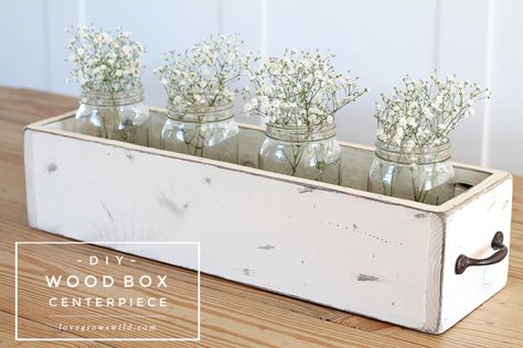 DIY Decor Archives - Page 8 of 18 - Love Grows Wild Diy Rustic Home Decoration, Wood Box Centerpiece, Box Centerpiece, Farmhouse Diy Projects, Rustic Wood Box, Table Centerpieces For Home, Cheap Farmhouse, Cheap Farmhouse Decor, Farmhouse Decorating Ideas