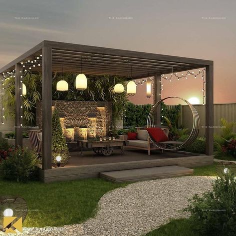 Outdoor Gazebo, Hiasan Bilik Tidur, Terrace Garden Design, Terrace Decor, Rooftop Terrace Design, Rooftop Design, Patio Garden Design, Home Garden Design, Lake Cottage