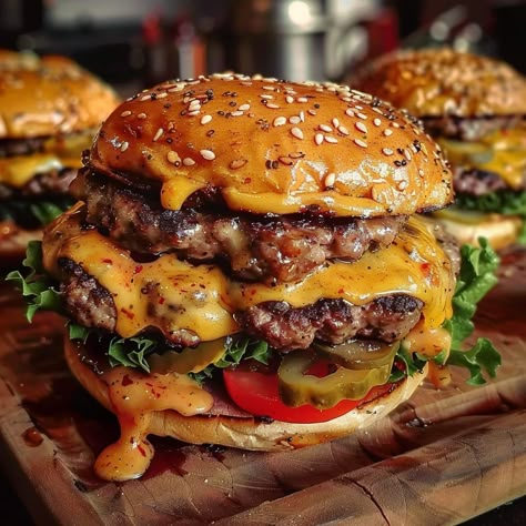 Ranch Burgers, Homemade Hamburgers, Food Therapy, Burgers Sandwiches, Sandwiches Wraps, Burger Recipes, Food Obsession, Pretty Food, Food Cravings