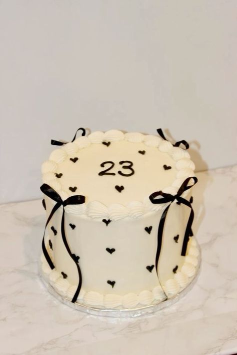 Simple 22 Birthday Cake, Cakes Inspo Aesthetic, Aesthetic Cake For Birthday, Aesthetic Cakes For Birthday, Ribbon Cake Aesthetic, 23 Birthday Cake Aesthetic, Your 20 Birthday Cake, Birthday Cake Vintage Aesthetic, Cake Designs 2024