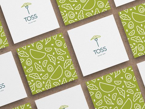 Toss Salad Bar by Denise Uytiepo on Dribbble Salad Bar Logo, Logo Pattern Design, Toss Salad, Salad Design, Tossed Salad, Bar Logo, Lets Talk, Instagram Branding, Business Card Branding