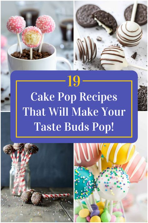 Collage of 4 cake pop recipes. Different Flavor Cake Pops, Birthday Cake Cake Pops Recipe, Cake Pops Serving Ideas, Vegas Cake Pops, Cake Pop Without Sticks, Cake Pop Batter Recipe, The Best Cake Pop Recipe, Best Cake Pop Flavors, Cake Balls Flavors