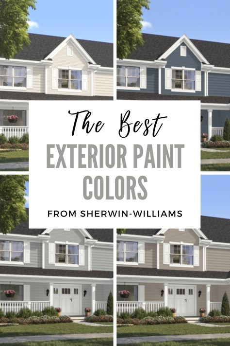 Best Exterior Paint Colors, Sherwin Williams Exterior Paint, Sherwin Williams Exterior Paint Colors, Outdoor House Paint, Outdoor Paint Colors, Sherwin Williams Exterior House Colors, Outside House Paint, Farmhouse Exterior Colors, Grey Exterior House Colors