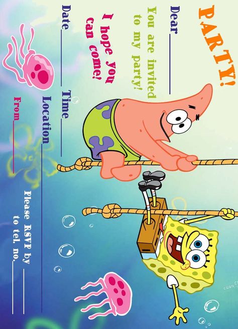 Coloring Pages Spongebob, Spongebob Birthday Ideas, Printable Spongebob, Sponge Bob Birthday Party, Spongebob Theme Party, Spongebob Party Decorations, Spongebob Coloring Pages, Spongebob Party Ideas, Spongebob Squarepants Party