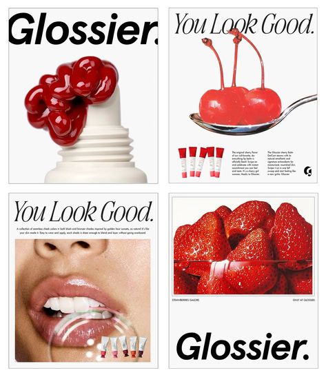 Rebranding Glossier, My Way - by Annie Dabir - Dabbling Creative Sales Promotion Ideas, Glossier Graphic Design, Skincare Design Ideas, New Product Instagram Story, Make Up Advertising, Glossier Poster, Cosmetics Graphic Design, Glossier Ad Campaign, Product Launch Ideas