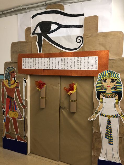 Egyptian Door For Classroom, Ancient Egypt Party Decorations, Egypt Vbs Decorations, Egypt Decorations, Ancient Egypt Lessons, Egypt Vbs, Egypt Lessons, Egypt Crafts, Vbs 2025