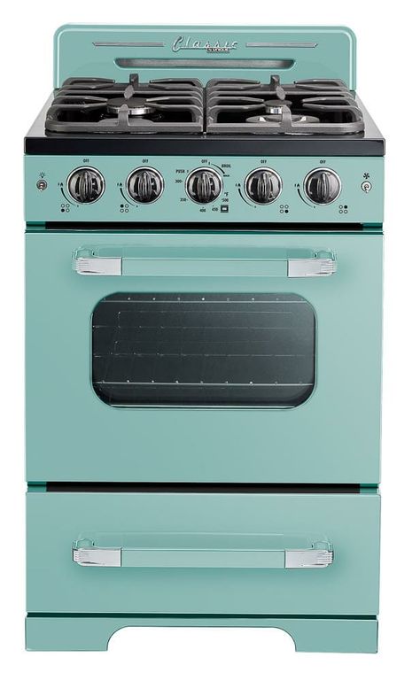 Retro stoves in turquoise, mint green, white and black - with a 30" range coming in 2021 - Oven Freestanding, Retro Stove, Unique Appliances, Retro Kitchen Appliances, Retro Refrigerator, Retro Appliances, Convection Cooking, Retro Fridge, Kitchen Appliance Packages