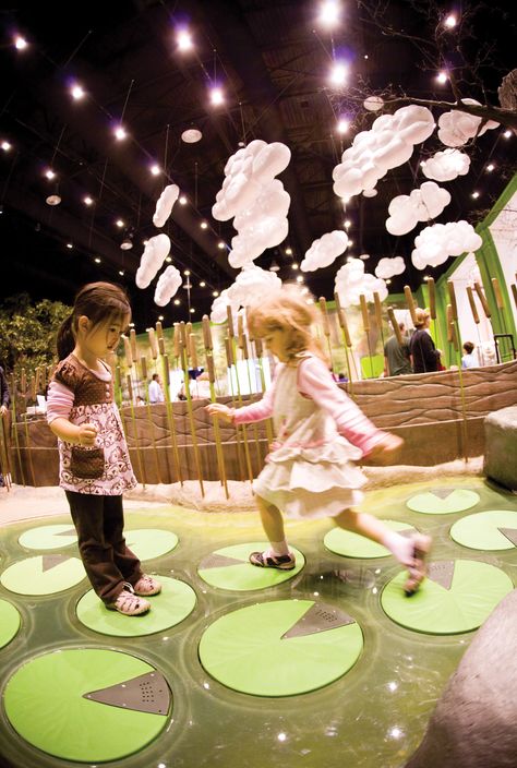 Please Touch Museum, Philadelphia PA. Assisted in the development, fabrication and installation of several interactive exhibits that engaged light, sound and other types of playful interaction. K S Fa... Interactive Floor Design, Exhibition Activities, Interactive Museum Exhibits, Interactive Exhibition Design, Childrens Museum Exhibits, Kids Museum, Interactive Exhibit, Interactive Space, Indoor Play Area