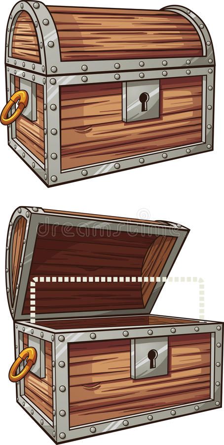 Treasure chest. Cartoon treasure chest. Vector clip art illustration with simple gradients. Each element on a separate layer royalty free illustration Cartoon Treasure Chest, Zestaw Ikon, Spaceship Interior, Dollhouse Printables, Kids Interior Room, Kids Interior, Finding Nemo, Islamic Wall Art, Treasure Boxes