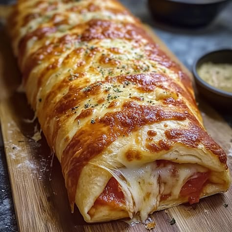 Homemade Stromboli Air Fryer Stromboli, Stromboli With Pizza Dough, Homemade Stromboli Recipe, Stromboli Recipes, Stromboli Recipe Easy, Homemade Stromboli, Stromboli Recipe, Banana French Toast, Butter Crust