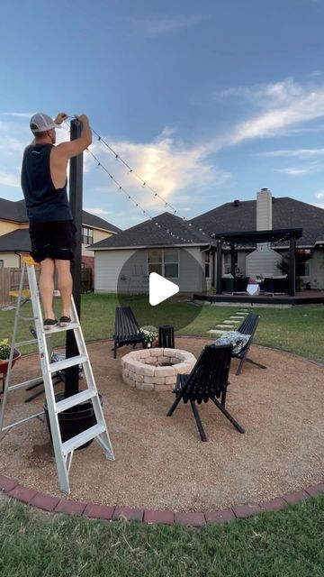 3.5M views · 174K likes | Lucas Shaw on Instagram: "Easy DIY string light planter..ASMR   We got this idea from our good friend @tyson_moore last year and loved how easy and affordable it was to add lights to our outdoor space! 🙌🏼 This year we will be adding to it, so make sure you’re following us to see the full reveal! 🤩  👉 Follow @emyludesigns for more easy DIYs, tips, and tutorials!  . . . . . . . . #outdoor #outdoors #outdoorliving #outdooradventures #outdoorsy #outdoorlife #outdoorfurniture #outdoorfireplace #outdoorspace #outdoorfun #lights #stringlights #howto #emyludesigns #fall #fallstyle #fallvibes #fallseason #planter #planters #homedepot #couplegoals #couple #couplelove #diy #diyhomeprojects #learn #learnoninstagram #outside #outside_project" Diy Yard Lights Backyard Ideas, Outdoor Patio Lighting Ideas, String Light Planters, Yard String Lights, Diy Outdoor Lighting, Diy String Lights, Backyard Dreams, Easy Diys, Yard Lights