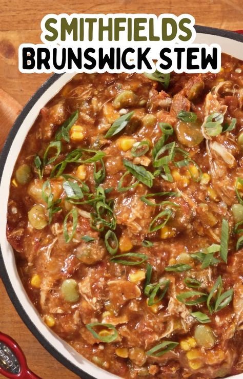 Smithfields Brunswick Stew Recipe - Wasian Cookery Casa Ole Queso Recipe, Homemade Brunswick Stew Recipe, Best Brunswick Stew Recipe, Brunswick Stew Recipe, Stew Recipes Crockpot, Cracker Barrel Chicken, Slow Cooker Chili Recipe, Brunswick Stew, Southern Comfort Food