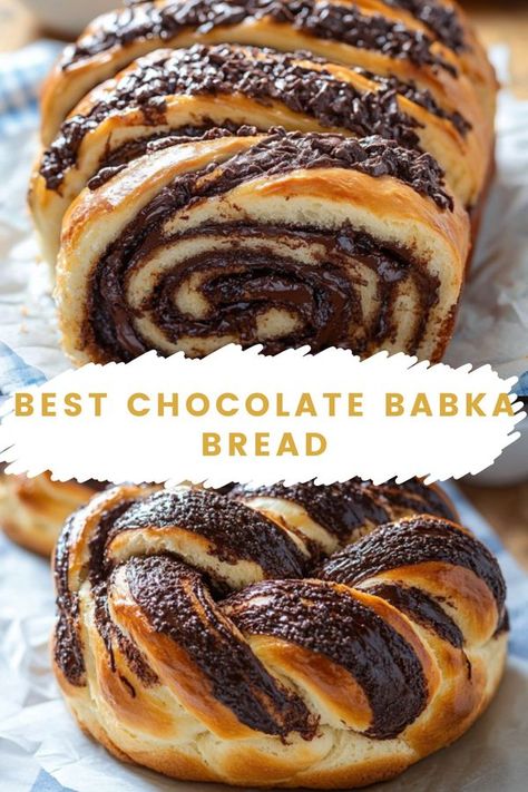 Chocolate Babka Recipe, Babka Cake, Ciabatta Bread Recipe, Babka Bread, Nice Cakes, Babka Recipe, Bake Healthy, Chocolate Babka, Sweet Bakes