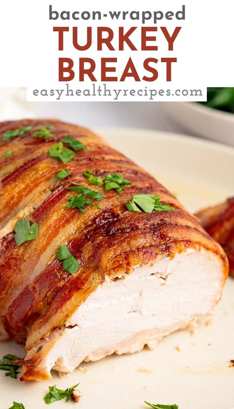 Bacon Wrapped Turkey Breast, Bacon Wrapped Roast, Bacon Wrapped Turkey, Turkey Tenderloin Recipes, Boneless Turkey Breast, Turkey Bacon Wrap, Butterball Turkey, Turkey Tenderloin, Turkey Breast Recipe