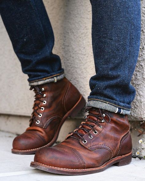 Iron Ranger Boots Outfit Mens Fashion, Red Wing Iron Ranger Outfit, Iron Ranger Boots Outfit, Iron Ranger 8085, Iron Rangers, Iron Ranger Boots, Redwing Boots, Wall Outside, Boots And Jeans Men