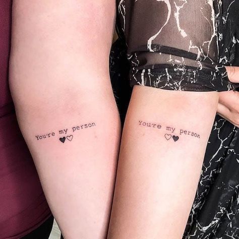 Bff Tattoos Meaningful, Tatoos Small For Best Friends, Small Best Friend Tattoos With Meaning Words, Forever Best Friend Tattoos, Bestie Tattoos Words, Tattoos To Get With Your Cousin, Matching Saying Tattoos, Short Best Friend Quotes Tattoo, Forever Friend Tattoo