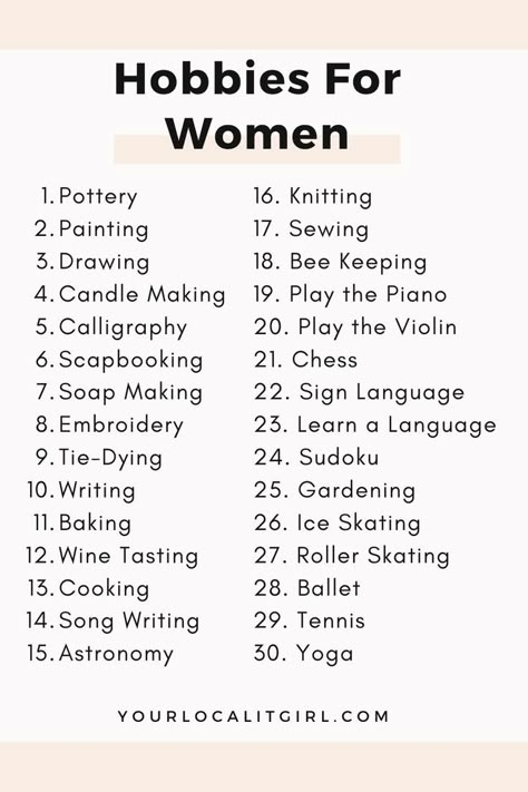 List Of Hobbies, Finding A Hobby, Hobbies For Women, New Things To Try, Hobbies To Try, Hobby Ideas, Things To Learn, Things To Do When Bored, Fun Hobbies