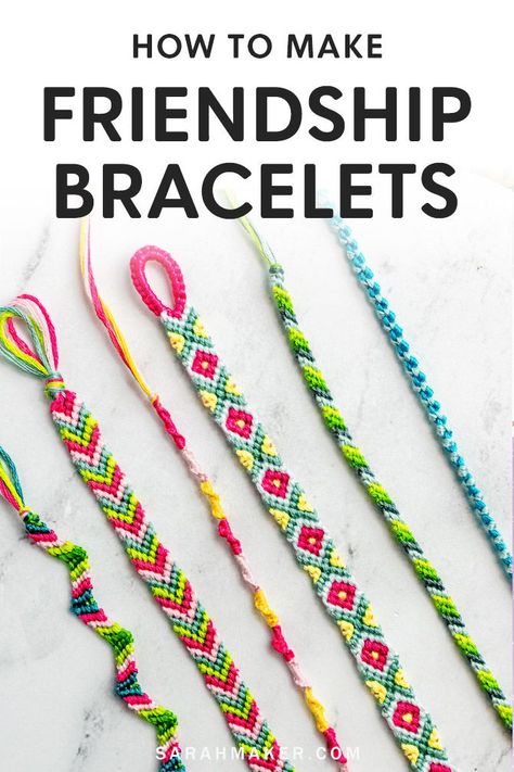 How To Make Diy Friendship Bracelets, Bracelets Diy Pattern, Making Friendship Bracelets Tutorials, Thread Friendship Bracelets Tutorials, Friendship Bracelet With Beads Diy, Easy Bracelet Designs, How To Friendship Bracelets Tutorials, Friendship Necklaces Diy, Embroidery Floss Bracelets Tutorial Easy