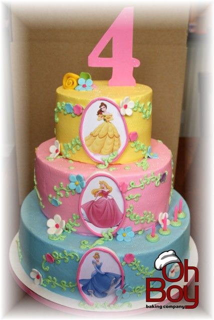 Pastel Three Layer Disney Princess Birthday Cake. Disney Princess Birthday Cake, Birthday Cake For Baby, Cake For Baby Girl, Disney Princess Birthday Cakes, Cake For Baby, Disney Princess Cake, Princess Cakes, Disney Princess Birthday Party, Princess Theme Birthday