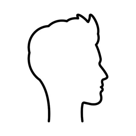 Face outline of male or man human head p... | Premium Vector #Freepik #vector #face-profile #head-profile #avatar #profile Chevrolet Camaro Black, Profile Avatar, Silhouette Head, Face Outline, Face Profile, Human Head, Face Illustration, Female Avatar, Human Face