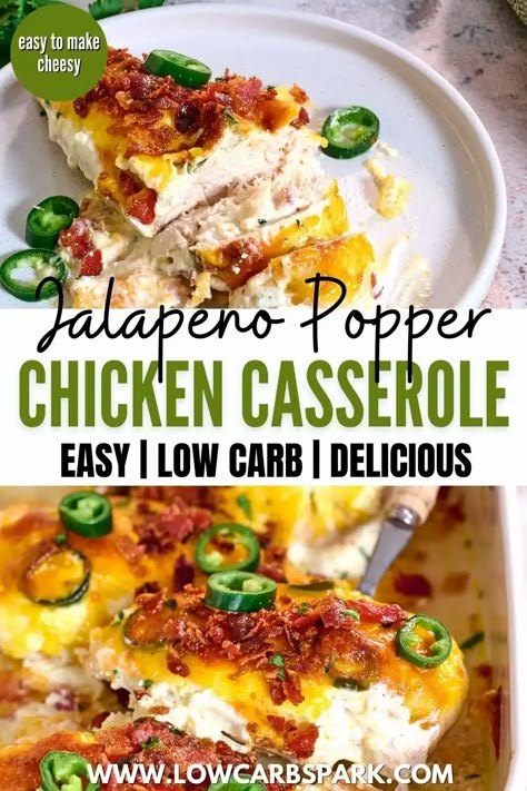 Jalepeno Chicken Casserole Keto, Jalapeno Pepper Chicken Casserole, Jalapeños Popper Chicken Casserole, Jalapeno Bacon Chicken, Buffalo Chicken Stuffed Jalapenos, Jalepeno Chicken Popper Casserole, Healthy Jalapeno Popper Chicken, Jalepeno Stuffed Chicken Recipes, Dinner Ideas Jalepeno