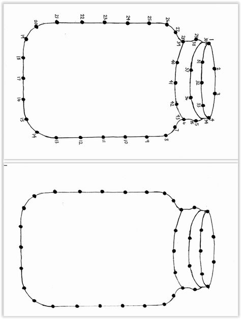 Mason Jar Numbered Template For String Art ... you can resize this to fit your project. Create your favorite string art with yarn, twine, string or embroidery thread. Drill holes first, then nail in nails for straight, uniform nails ................................... #DIY #masonjar #mason #jar #stringart #sign #template #flowers #raffia #nails #string #twine #yarn #embroiderythread #decor #crafts فن الرسم بالمسامير, Mason Jar String Art, Printable String Art Patterns, Nail String, String Art Templates, Nail String Art, Desain Quilling, Fleurs Diy, String Art Patterns