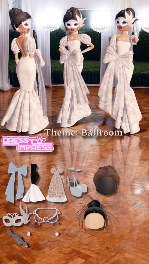 Ballroom Dti Outfit, Dti Theme Ballroom, Dress To Impress Ballroom Theme, Dti Outfits Ballroom Theme, Ballroom Outfit Dress To Impress, Dti Theme New Years Eve, All The Dress To Impress Themes, Ballroom Dress To Impress Outfit, Di New Years Eve