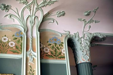 Art Nouveau Interior, Art Nouveau Furniture, Art Nouveau Decor, Motif Art Deco, Nouveau Architecture, Blog Art, Art Nouveau Architecture, Art Nouveau Design, Painted Wall