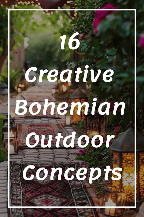 Discover 16 unique and inspiring Bohemian outdoor concepts to elevate your outdoor space. From cozy seating areas to colorful accents, bring a touch of boho chic style to your garden or patio. Whether you're looking to relax or entertain, these creative ideas will help you create a warm and inviting atmosphere in your outdoor oasis. Embrace the free-spirited Bohemian vibe and turn your outdoor space into a cozy retreat that reflects your personal style. Outdoor Floor Seating Ideas, Outdoor Cozy Corner, Outdoor Tree Decorations Garden Ideas, Boho Front Yard Ideas, Boho Patio Ideas Outdoor Spaces Bohemian, Boho Yard Ideas, Whimsical Patio Ideas, Bohemian Garden Inspiration, Bohemian Cottage Decor Ideas