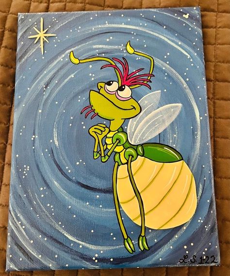 Disney Canvas Art, Disney Canvas, Disney Paintings, Easy Acrylic Painting, Hippie Painting, Simple Canvas Paintings, Cute Canvas Paintings, Easy Canvas Art, Cartoon Painting