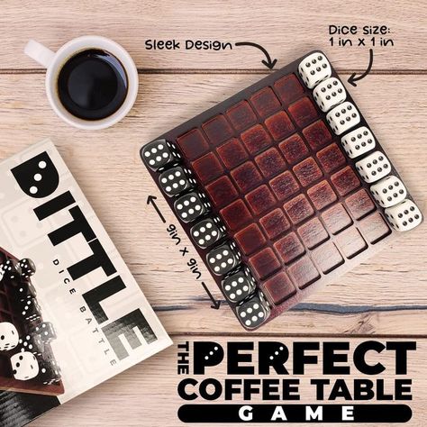 Dittle - Dice Battle | Ages 6+ | Unique Wooden Coffee Table Games For Adults And Family | Best Board Games For Kids 2 Player | Bar Games For Adults Indoor Tabletop Games | Wood Table Top Games Adult #amazonaffiliate #commishmade #spillthetea #iykyk #fafo #GAMER Candyland Board Game, Outdoor Amenities, Coffee Table Games, Table Top Games, Pinball Game, Wood Games, Perfect Coffee Table, Bar Games, Tic Tac Toe Game