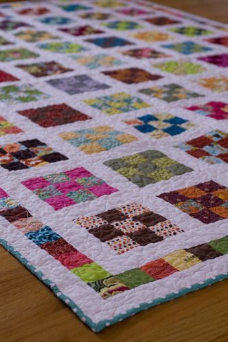 Nine Patch a Day Quilt Along Quilt...finally finished! | Flickr - Photo Sharing! Nine Patch Quilts, 9 Patch Quilt, Nine Patch Quilt, Quilt Modernen, Scrappy Quilt Patterns, Scrap Quilt Patterns, Quilt Border, Scrappy Quilt, Nine Patch