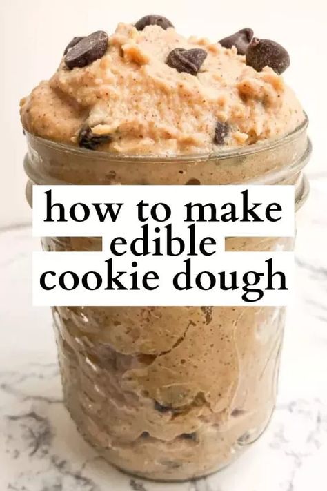 This high-protein snack is great for keeping you full. You can eat this cookie dough on its own, as a “dip” for your fruits or as a topping to some ice cream! Edible Cookie Dough No Flour, Cookie Dough No Flour, Edible Cookie Dough For Two, Cookie Dough For Two, Edible Cookie Dough For One, Cookie Dough Healthy, Edible Cookie Dough Healthy, Cookie Dough For One, Easy Cookie Dough