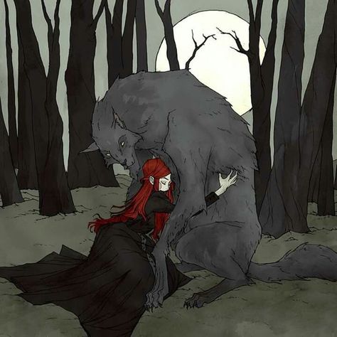 Abigail Larson Art, Abigail Larson, Red Riding Hood Art, Moon Art Print, Anime Gifs, Little Red Riding Hood, Gothic Art, Moon Art, Red Riding Hood