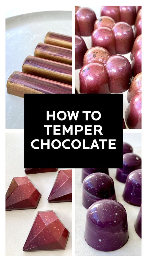 Diy Box Of Chocolates, Diy Filled Chocolates, Temper Chocolate How To, Making Chocolates In Molds, Tempering Chocolate Tutorials, Fillings For Chocolate Molds, Molding Chocolate Recipe, Chocolate Fillings Candy, How To Use Chocolate Molds