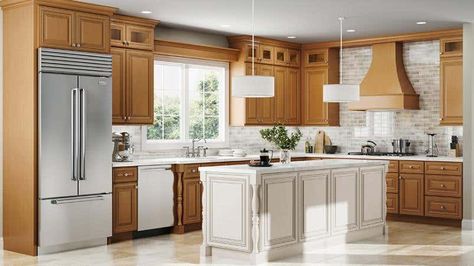 Charleston Toffee 3d Kitchen Design, Lily Ann Cabinets, Affordable Cabinets, Honey Oak Cabinets, Kitchen Cabinets For Sale, Maple Kitchen Cabinets, Maple Kitchen, Rta Kitchen Cabinets, Brown Cabinets