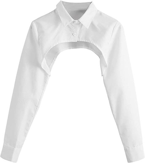 Collared Shirt Outfits, Cropped White Shirt, White Collared Shirt, White Shirts Women, Crop Top Outfits, Crop Top Shirts, Crop Blouse, Blouse Shirt, Crop Shirt